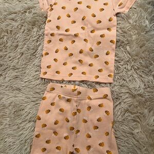 Old Navy Pink Bee Print Kids Pajama Set